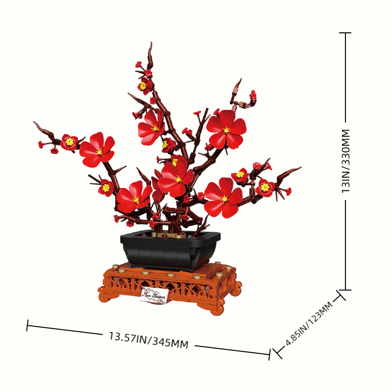 Size details of Plum Blossom Potted
