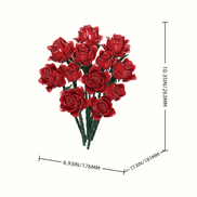 Size details of Red Roses Bouquet
