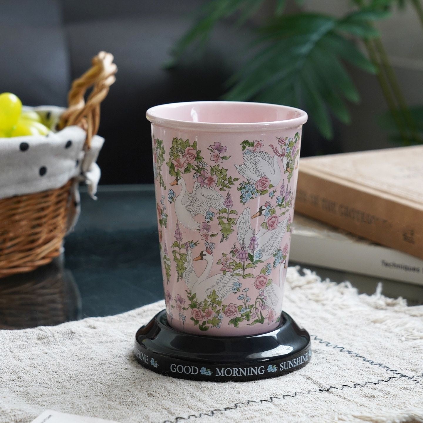 Floral Swan Cup