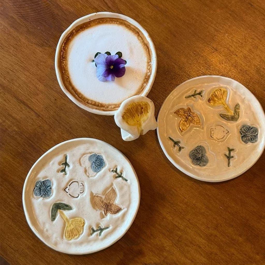 Hand-painted Bird & Floral Cup & Saucer
