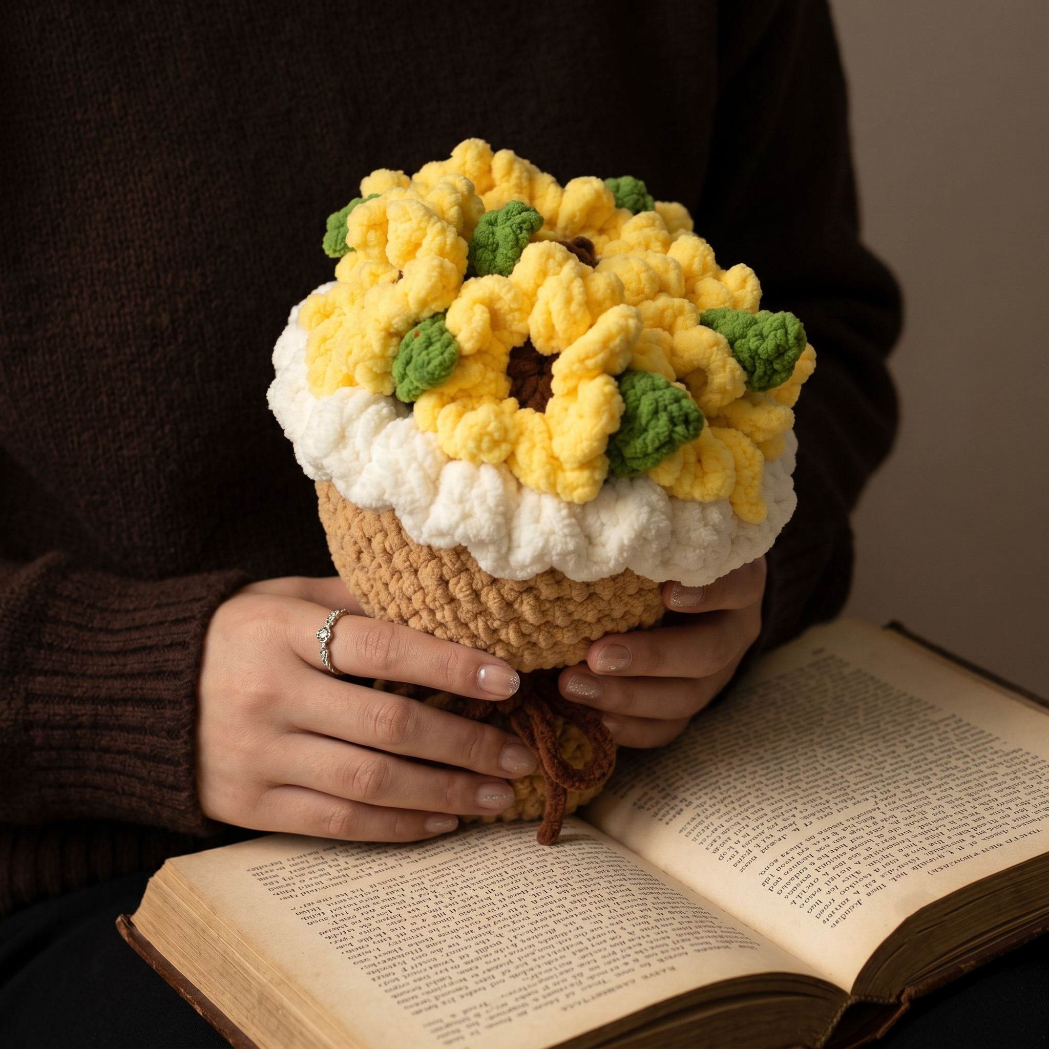 Crocheted Sunflower Bouquet